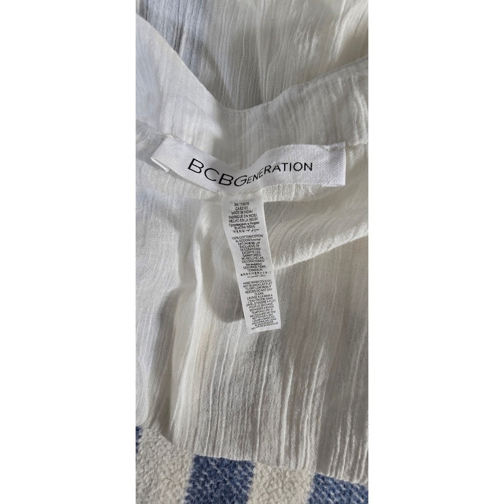 BCBG Swim Coverup open front cotton flowy lace detail sheer cream OS M L XL - Picture 4 of 6
